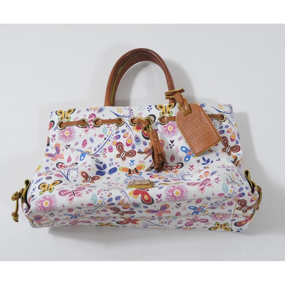 Dooney & Bourke Satchel Medium White Epcot Flower & Garden 2019 Butterfly
